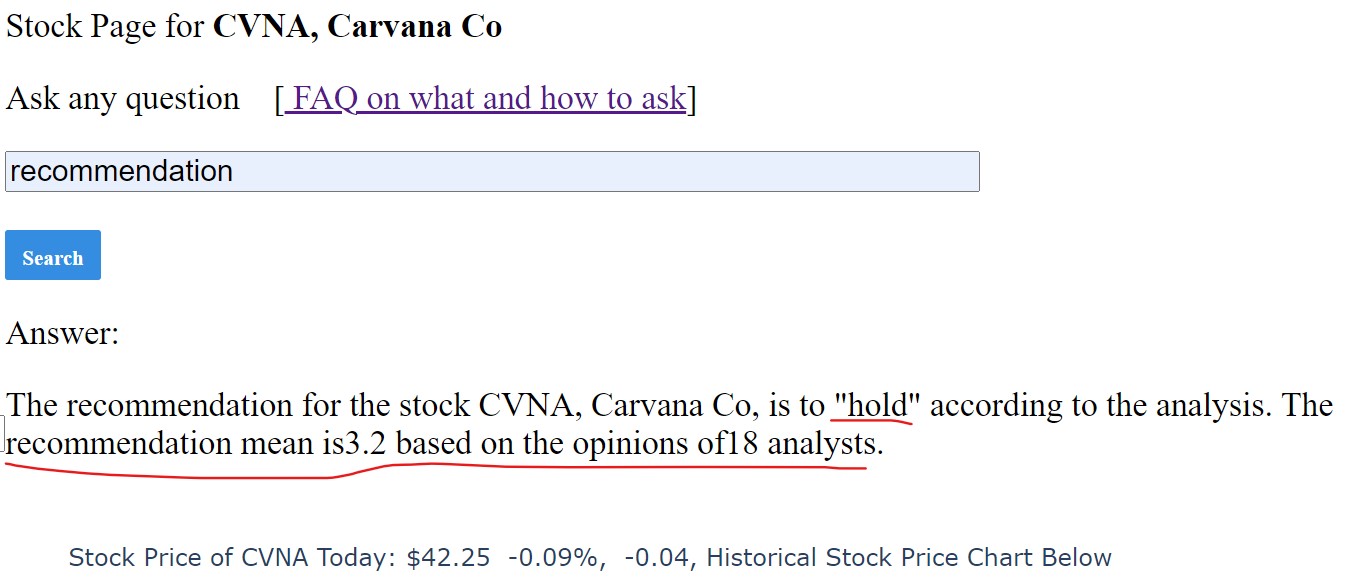 recommendation hold example 3